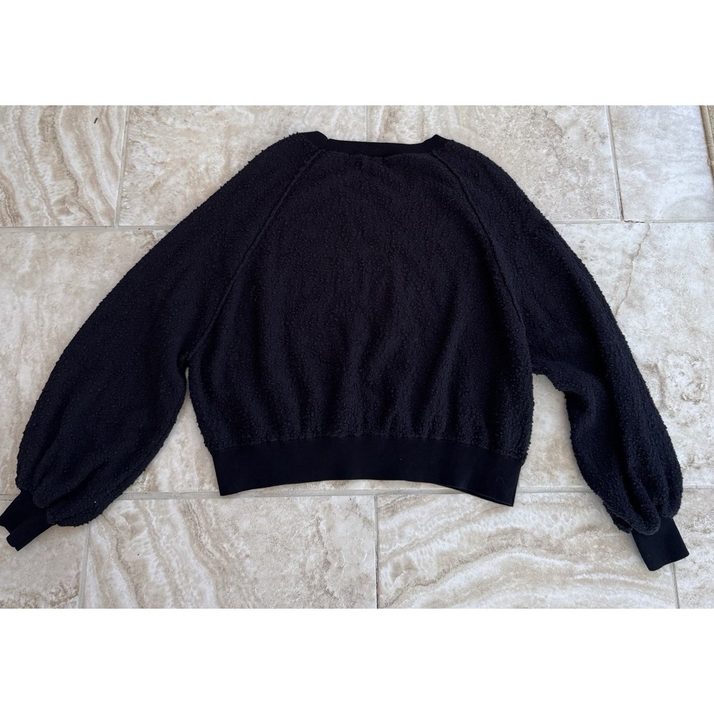 FREE PEOPLE WOMEN'S BLACK LONG SLEEVE TEXTURED FOUND MY FRIEND PULLOVER Size XS - Picture 9 of 13